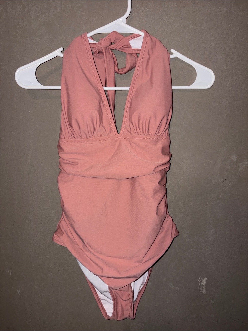 Women's One-Piece Swimsuit - Dusty Rose Halter